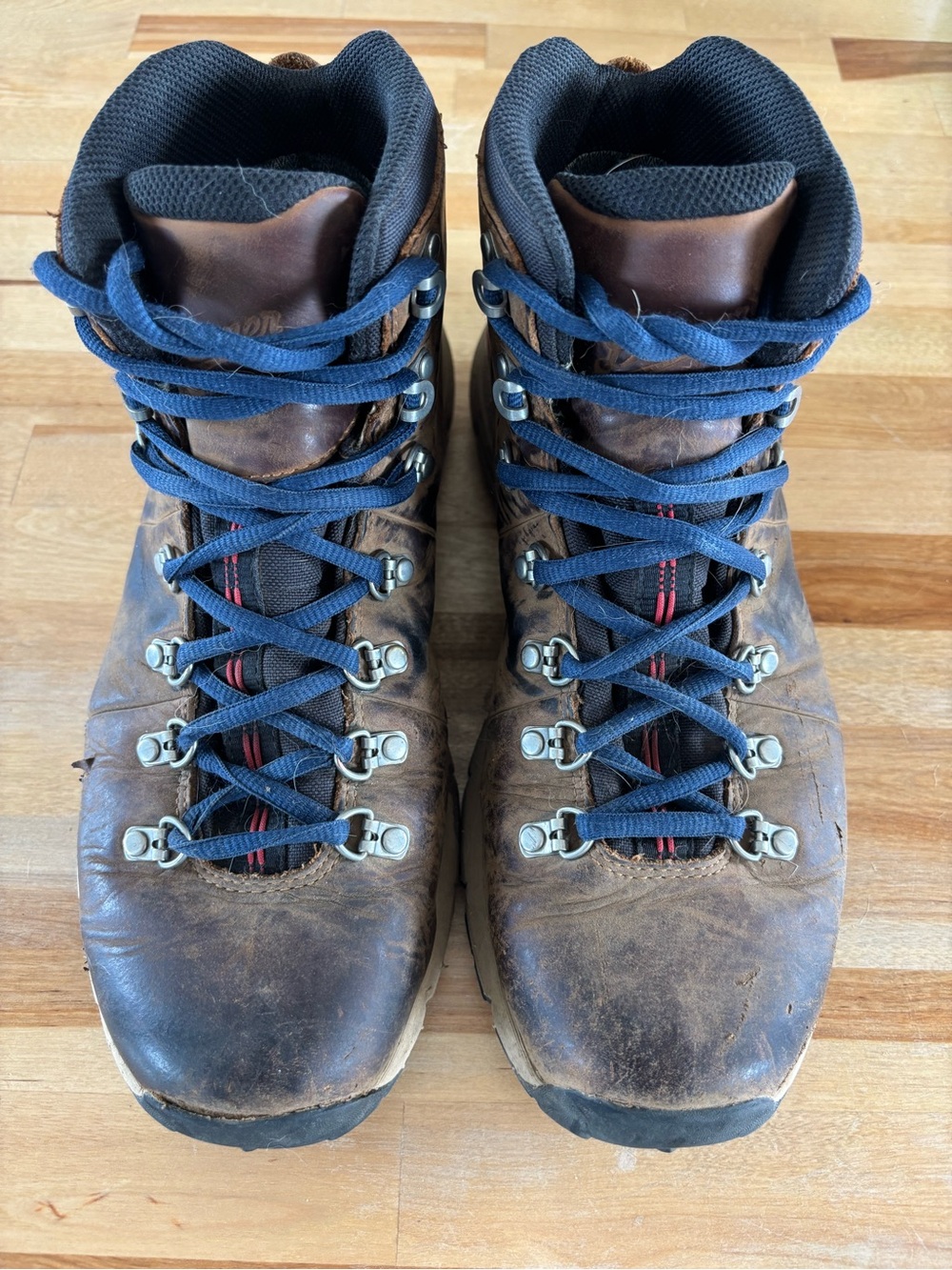 Danner Brown Leather Hiking Boots with Blue Laces